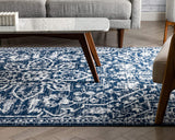 Dazzle DISA Vintage Medallion Dark Blue Soft Area Rug