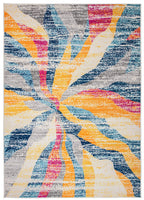 Contemporary Lightning Multi Ivory Area Rug