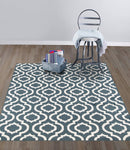 Trellis Design Teal/Ivory Area Rugs