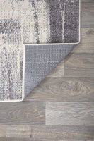 Abstract Black Gray Ivory Area Rug