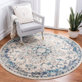 Boho Chic Medallion Distressed Soft Area Rug, Ivory / Grey