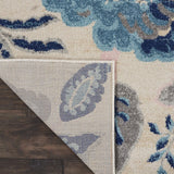 Tranquil Eclectic Floral Ivory/ Light Blue Area Rug