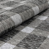 Freja Dark Grey Indoor/Outdoor Flat-Weave Pile Buffalo Check Pattern Runner Rug