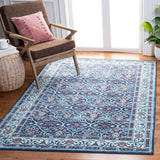 Damask Trellis Soft Area Rug, Navy / Red