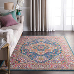 Passion Persian Colorful Teal Multicolor Soft Area Rug