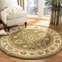 Lyndhurst Collection Traditional Oriental Non-Shedding Stain Resistant Living Room Bedroom Soft  Area Rug Sage / Ivory