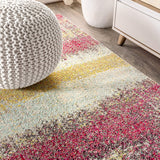 Contemporary Modern Abstract Vintage Cream/Pink Area Rug