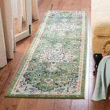 Boho Chic Medallion Distressed Soft Area Rug, Green / Turquoise