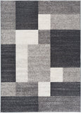 Box Pattern Gray/Grey Area Rug Non-Slip Non Skid