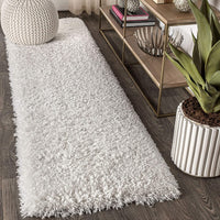 Aydin Plush Shag Mingled Gray/Ivory Soft Area Rug