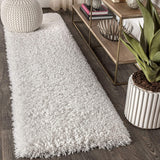 Aydin Plush Shag Mingled Gray/Ivory Soft Area Rug