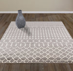 Contemporary Trellis Gray/Grey/Ivory Area Rugs