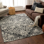 Carpi Grey Oriental Medallion Area Rug