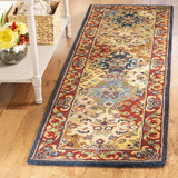 Heritage Collection Handmade Traditional Oriental Premium Wool Area Rug Multi / Burgundy