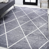 JONATHAN Y Minimalist Diamond Trellis soft Area Rug Bedroom Kitchen Multi/White