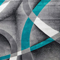 Abstract Swirls Turquoise Soft Area Rugs