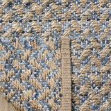 Cape Cod Collection Handmade Coastal Braided Jute Soft Area Rug Blue / Natural