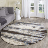 Modern Abstract Area Rug, Cream / Blue