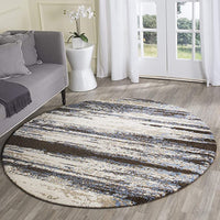 Retro Collection Modern Abstract Soft Area Rug Cream / Blue