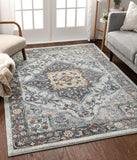 Medallion Vintage Boho Blue Area Rug