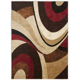 Contemporary Abstract Brown Red Soft Area Rugs