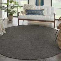 Flat-Weave Indoor/Outdoor Charcoal Soft Area Rug