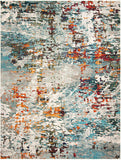 Modern Abstract Soft Area Rug, Grey / Blue