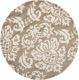 Damask Plush 1.2-inch Thick Area Shag Rug, Beige / Cream