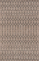 Moroccan Geometric Textured Weave Indoor/Outdoor Natural Area Rug 8 x 10