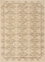 Beige Indoor/Outdoor Flat Weave Pile Nordic Diamond Pattern Area Rug