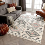 Prato Pink Ivory  Grey Southwestern Area Rug