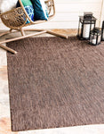 Casual Transitional Indoor Outdoor Flatweave Light Brown Area Rug