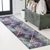 JONATHAN Y Minimalist Diamond Trellis soft Area Rug Bedroom Kitchen Multi/White