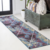 JONATHAN Y Minimalist Diamond Trellis soft Area Rug Bedroom Kitchen Multi/White