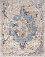 Safavieh Collection Medallion Distressed Area Rug, Blue / Light Grey