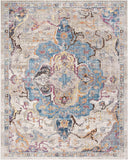 Safavieh Collection Medallion Distressed Area Rug, Blue / Light Grey