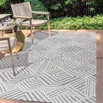 Jordan Art Deco Geometric Indoor/Outdoor White/Black Area Rug