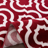 Trellis Design Red/Ivory Area Rugs