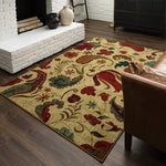 Acres Paisley Floral Soft Area Rug, Beige