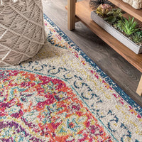 JONATHAN Y Bedroom Kitchen Living Room Indoor soft Area-Rug Cream/Orange