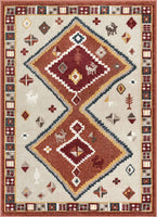 Moroccan Medallion Area Rug Red