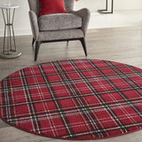 Grafix Plaid Red Black Soft Area Rug
