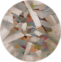 Modern Abstract Area Rug, Grey / Multi