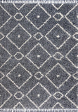 Mercer Shag Plush Tassel Moroccan Diamond Indoor Soft Area Rug Cream/Grey