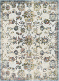 Atlas Blue Distressed Floral Oriental Pattern Area Rug