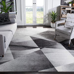 Porcello Collection Modern Abstract Soft Area Rug Light Grey / Charcoal