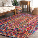 Hand Braided Multi Soft Area Rugs