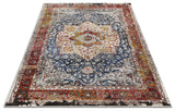 Modern Floral Persian Design Yellow Red Blue Area Rug