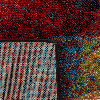Modern Abstract Soft Area Rug, Red / Multi