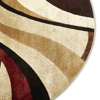 Contemporary Abstract Brown Red Soft Area Rugs